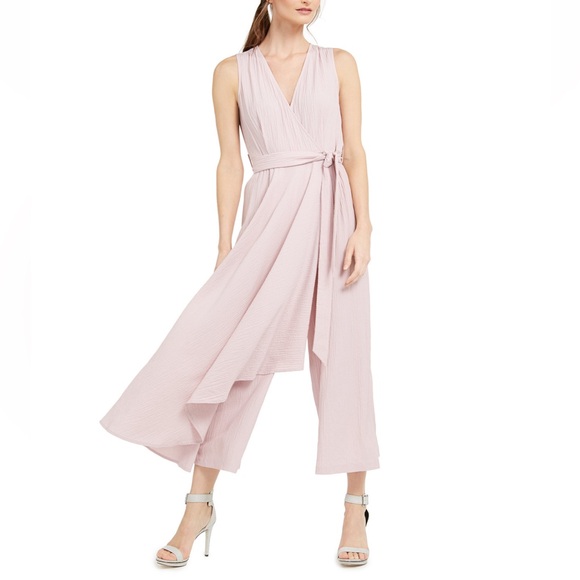 NWT Calvin Klein Gauze Mock Wrap Jumpsuit, 4 - Picture 5 of 7